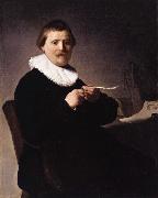 REMBRANDT Harmenszoon van Rijn Portrait of a man trimming his quill (mk33) Sweden oil painting artist
